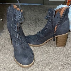 Indigo Rd Navy Blue Heeled Booties